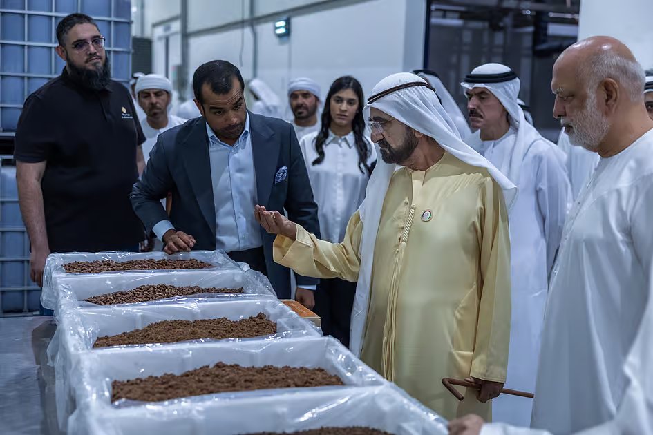 Look: Sheikh Mohammed tours world’s largest dates factory at Dubai Industrial City