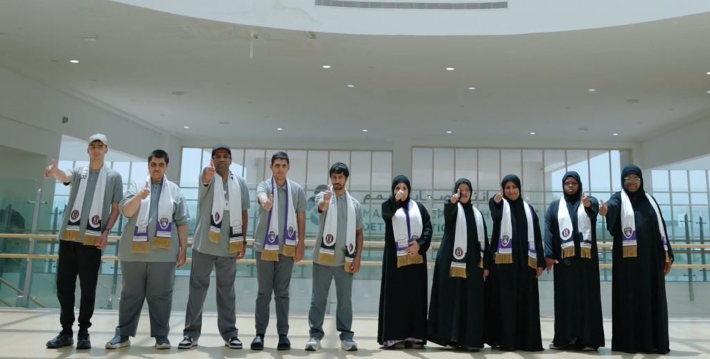 Zayed Authority for People of Determination continues ‘Support Your Team with Sportsmanship’ initiative, produces Al Ain & Al Jazira scarves by hands of its members