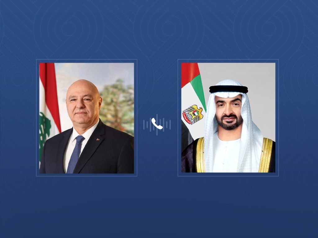 UAE President receives phone call from Lebanese President