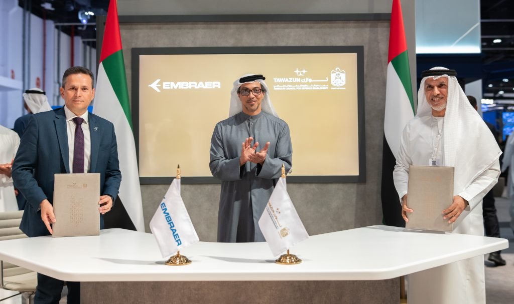 Mansour bin Zayed witnesses signing of contract to purchase C-390 Millennium aircraft for UAE Air Force
