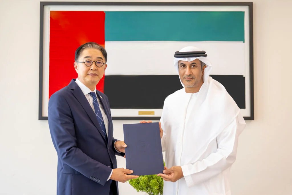 Saeed Al Hajeri receives credentials copy from Ambassador of Republic of Korea to UAE