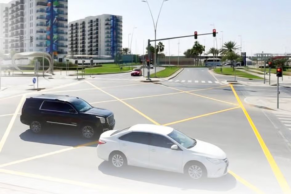 Abu Dhabi Police warn drivers against stopping, parking in yellow box at intersections