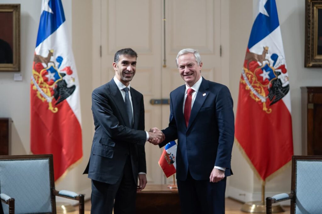 Chilean President receives Al Zeyoudi, stresses importance of advancing trade, investment relations with UAE