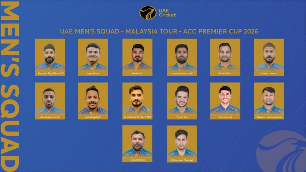 UAE to compete in ACC Men’s Premier Cup 2026 in Malaysia