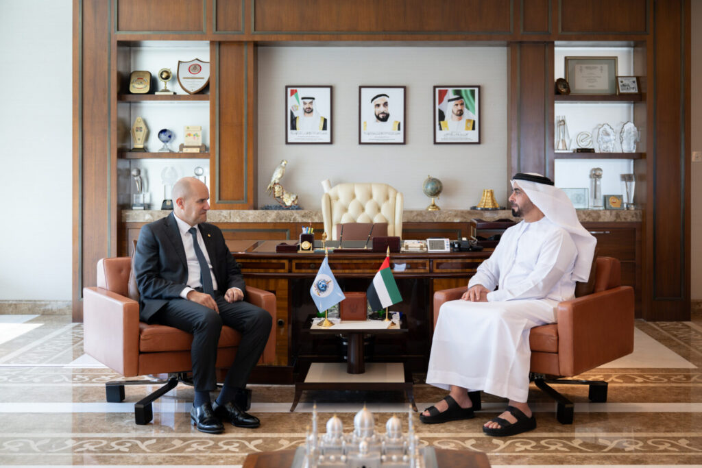 Saif bin Zayed meets INTERPOL President on sidelines of UN Congress
