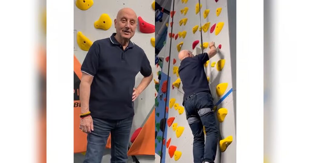 “What if I am 71 now…”: Anupam Kher takes on 35-foot rock climbing challenge
