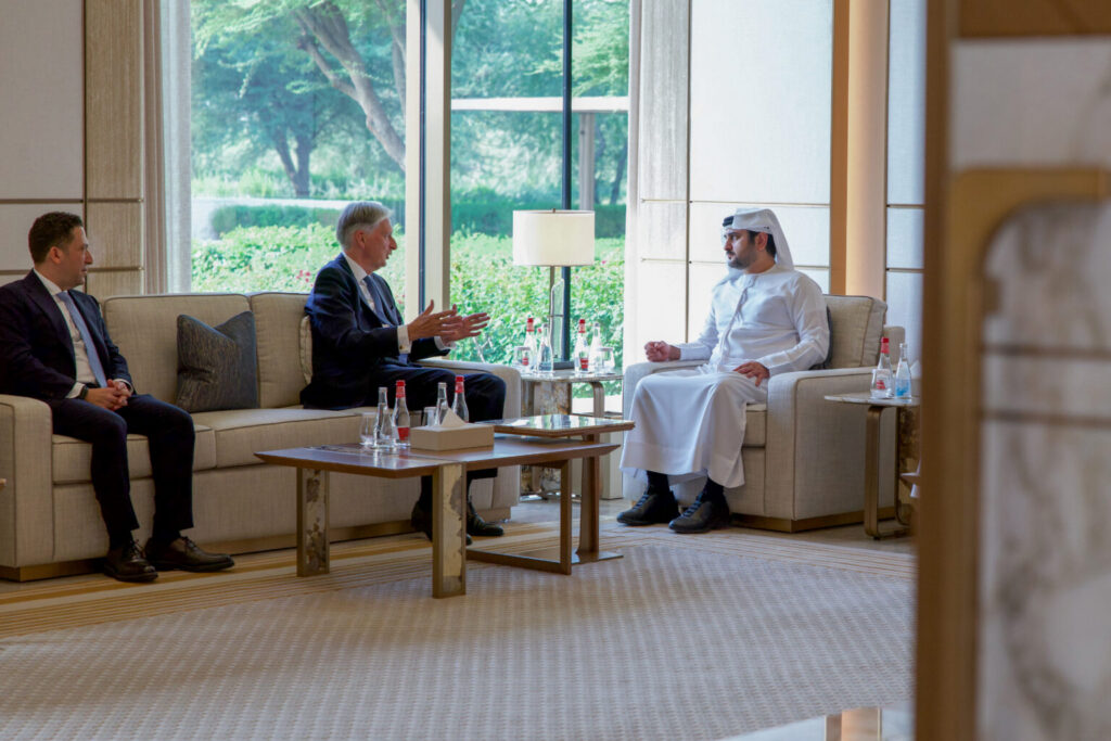Maktoum bin Mohammed meets with Lord Philip Hammond, Chairman of Innovo Group